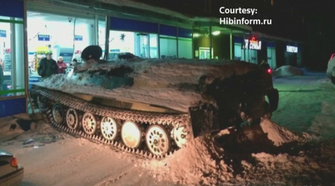 Bored Russian Guy Steals Tank, Smashes Into Liquor Store For A Bottle of Red